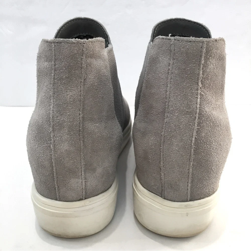Steve Madden Sultan Gray Suede Leather slip on Chelsea platform Wedge Sneakers